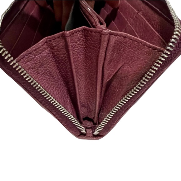 Authentic YSL Studded Monogram Zip Around Goat Skin Wallet - Picture 9 of 12